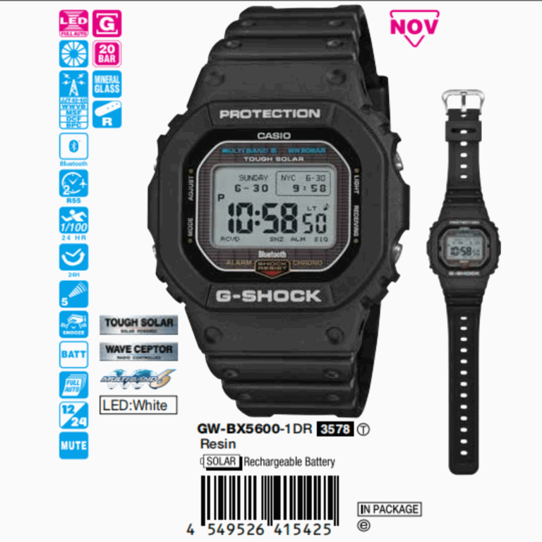 Casio 49.1 x 44.1 mm Nam GW-BX5600-1DR