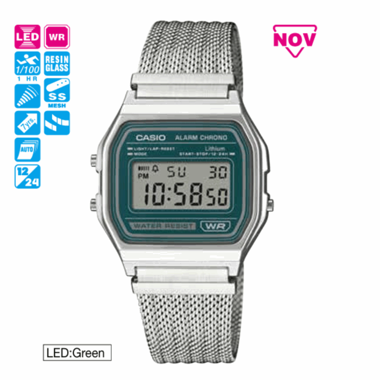 Casio 36.8 x 33.2 mm Unisex A158WEM-3DF