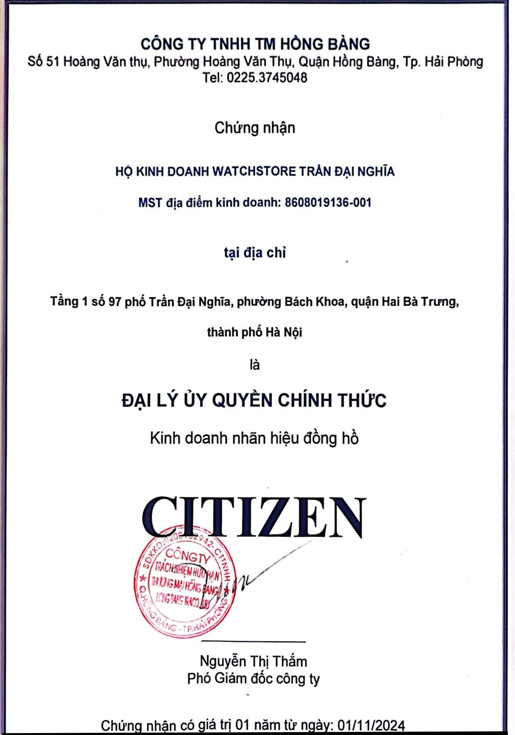 Đồng Hồ Nam 23 chung nhan dai ly chinh thuc citizen