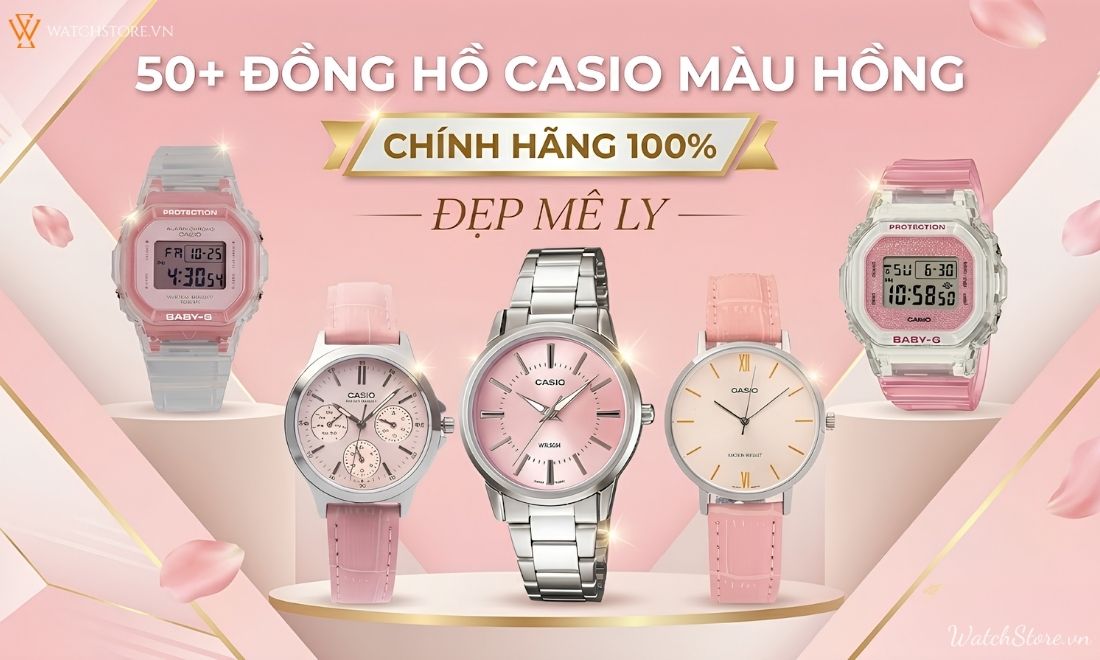 dong ho casio mau hong 1