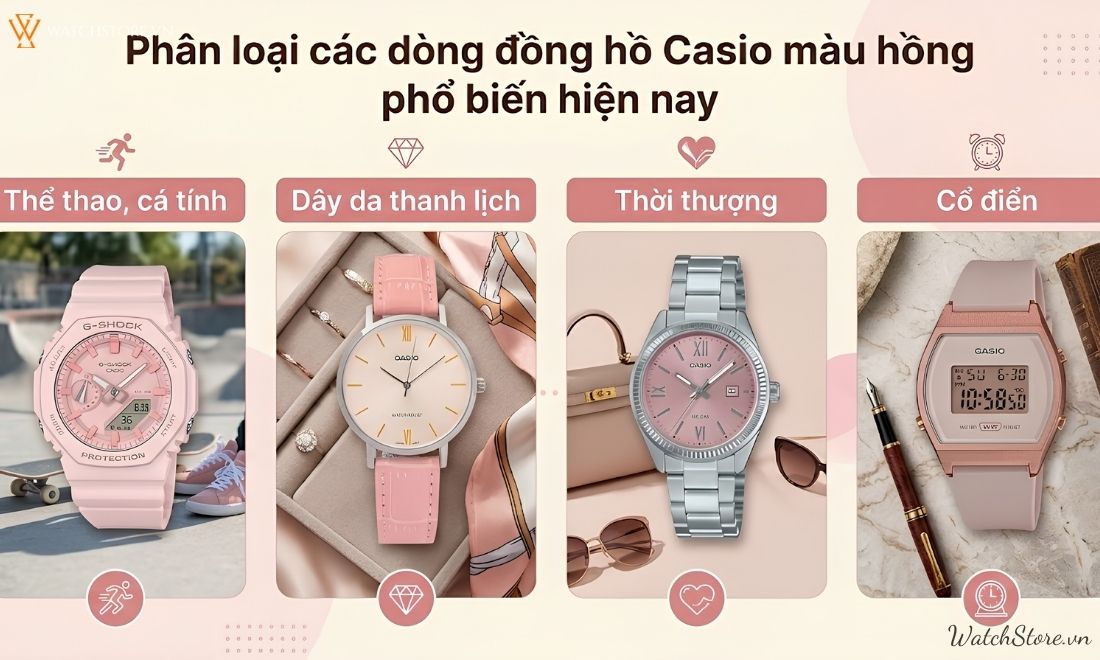 dong ho casio mau hong 2
