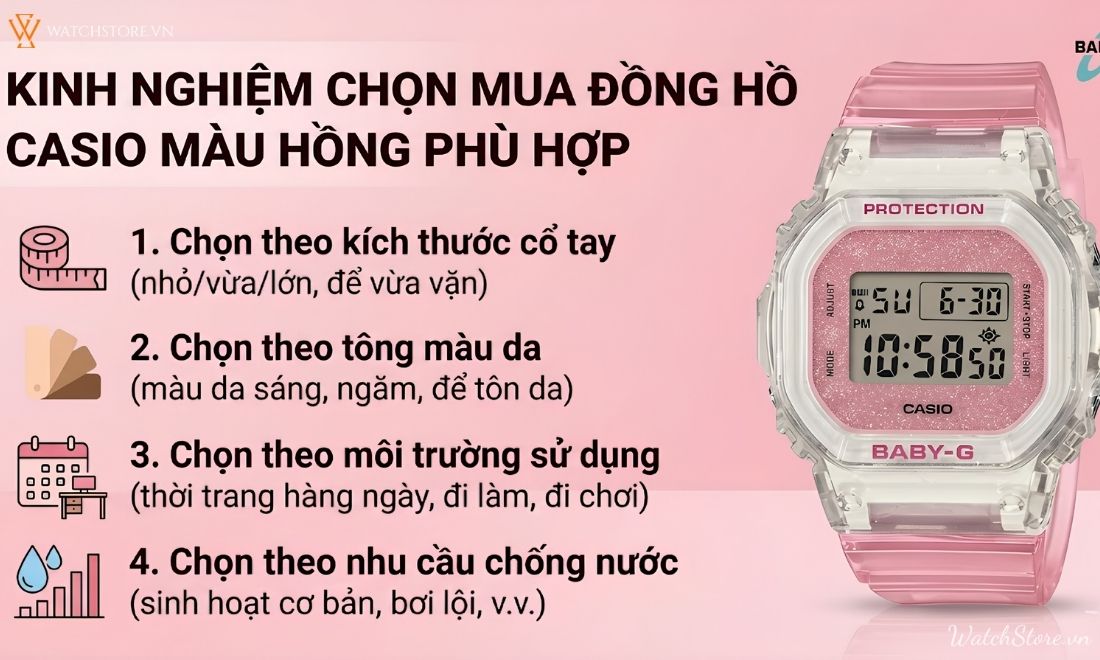 dong ho casio mau hong 3