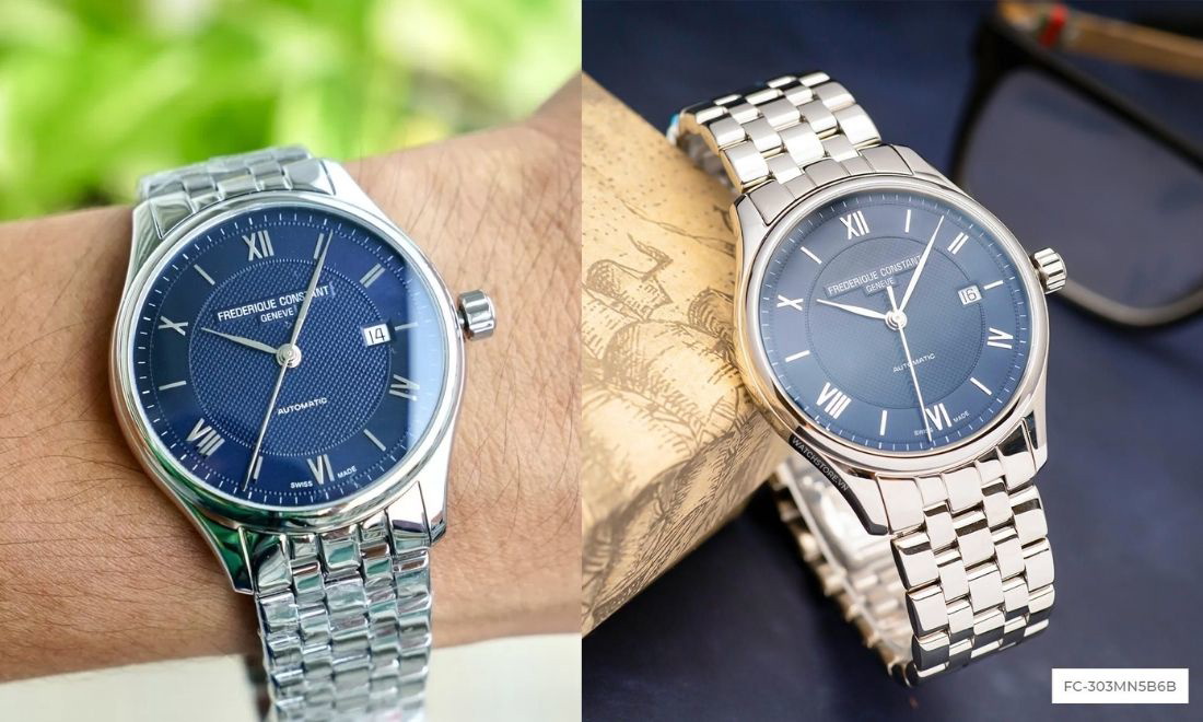 Mặt xanh navy Guilloché