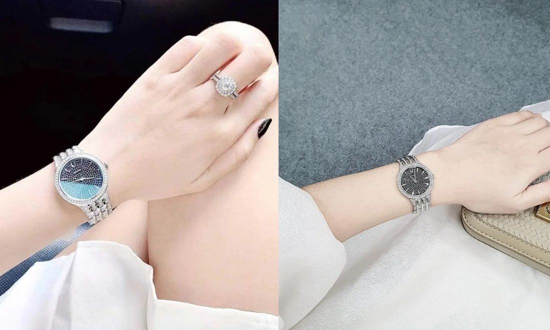 Top 10+ mẫu đồng hồ nữ giá khoảng 10 triệu đẹp và đáng mua nhất 2 Thiết kế phủ đá nổi bật