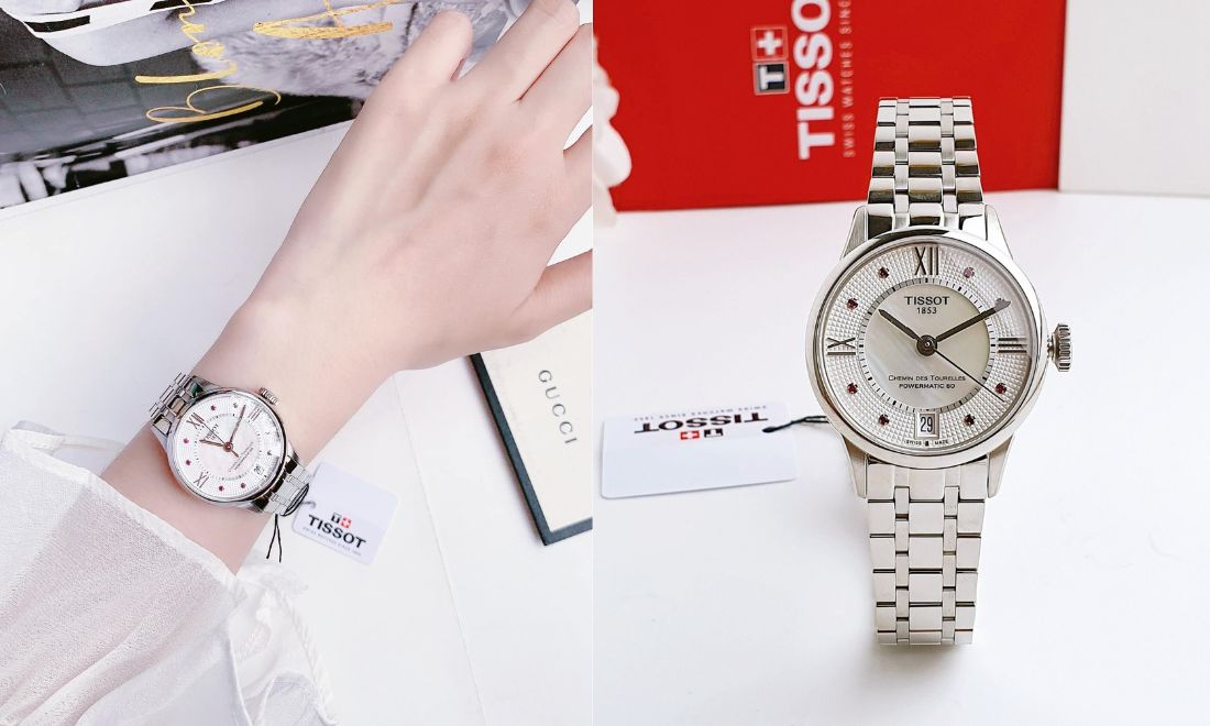 Top 10+ mẫu đồng hồ nữ giá khoảng 10 triệu đẹp và đáng mua nhất 7 Dây thép trắng kết hợp đá Ruby hồng