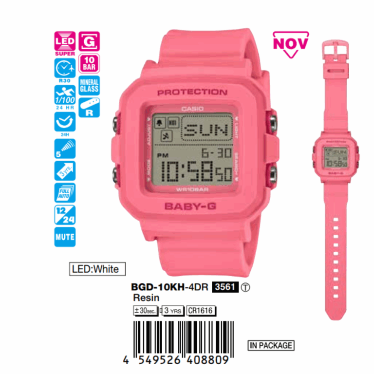 Casio 39mm Nữ BGD-10KH-4DR