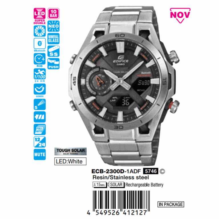 Casio 45.8mm Nam ECB-2300D-1ADF