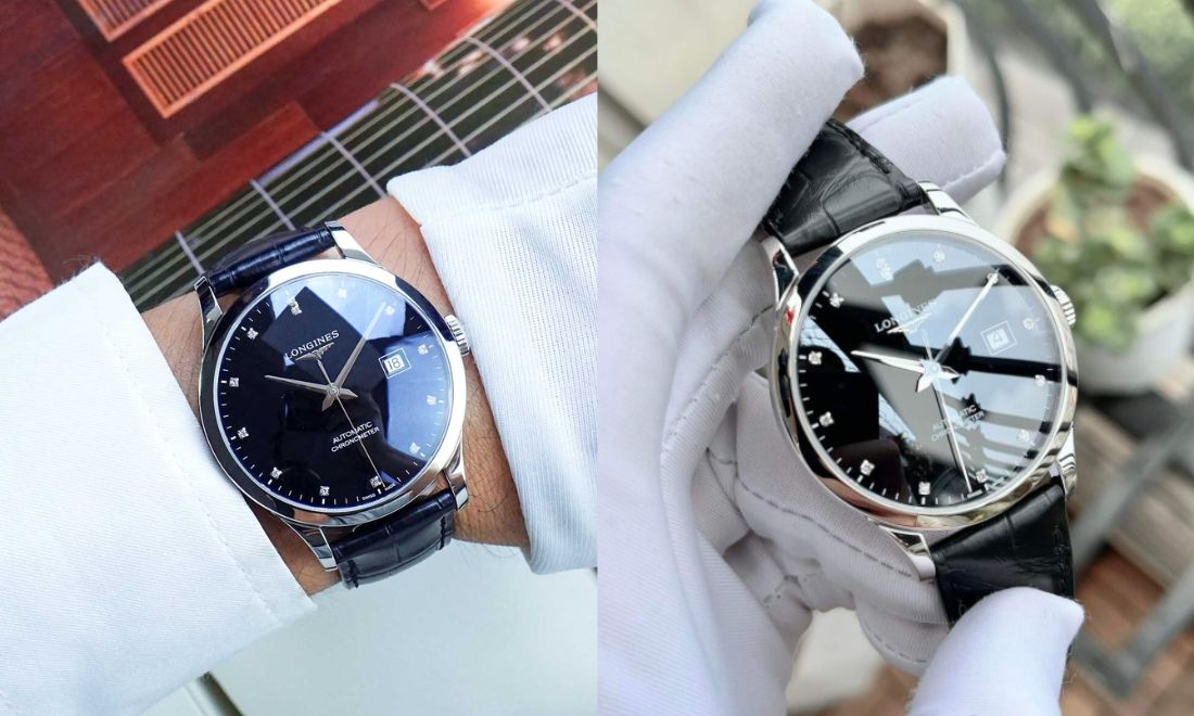 12 đồng hồ nam giá khoảng 50 triệu với thiết kế ấn tượng nhất 11 Mặt đen sâu, kim cương và viền vàng hồng 18K sang trọng