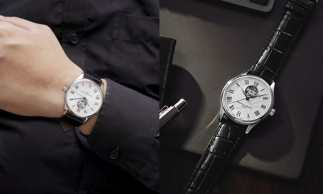12 đồng hồ nam giá khoảng 50 triệu với thiết kế ấn tượng nhất 9 Ô lộ cơ 12 giờ nổi bật, số Roman cổ điển trên nền trắng