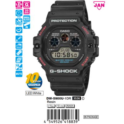 Casio 46.8mm Nam DW-5900U-1DR