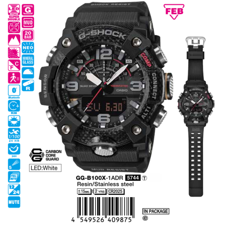 Casio 55.4mm × 51.3mm Nam GG-B100X-1ADR