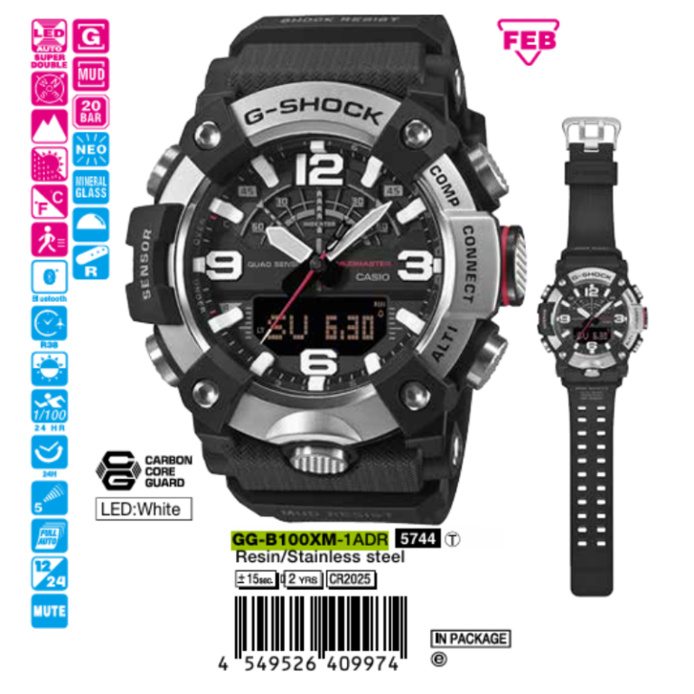 Casio 55.4mm × 51.3mm Nam GG-B100XM-1ADR