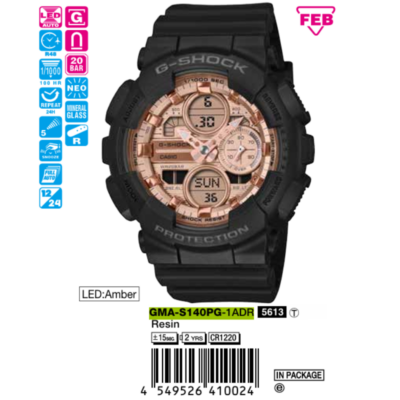 Casio 49mm × 45.9mm Nữ GMA-S140PG-1ADR