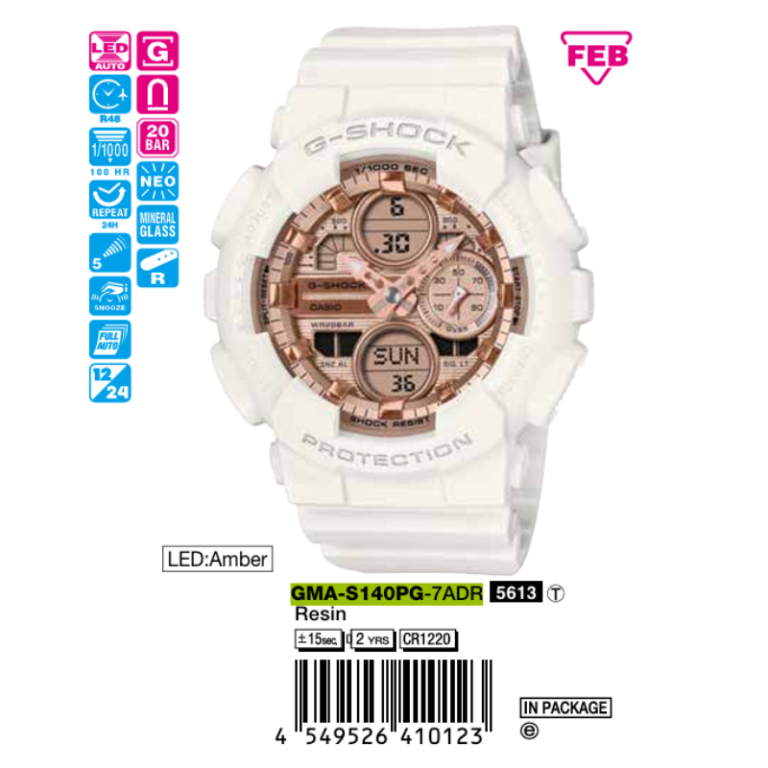 Casio 49mm × 45.9mm Nữ GMA-S140PG-7ADR