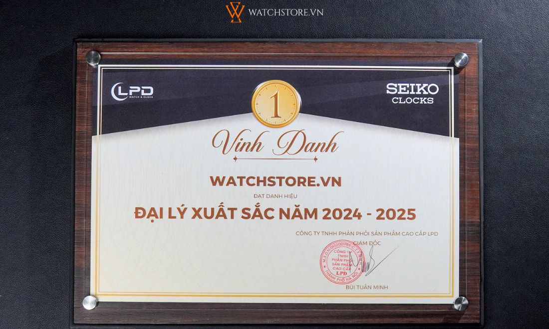 Chứng nhận Đại lý Xuất sắc Seiko 2024 – 2025 dành cho WatchStore.vn