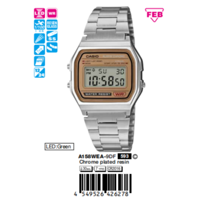 Ảnh sản phẩm 36.8  33.2  8.5 mm Nam A158WEA-9DF