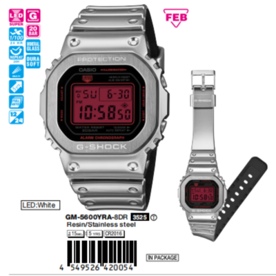 Ảnh sản phẩm 49.6  43.2  12.9 mm / 76 g Nam GM-5600YRA-8DR