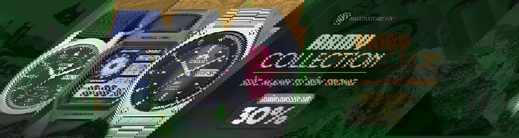 Đồng Hồ Đeo Tay Chính Hãng - Watchstore 2 banner army collection