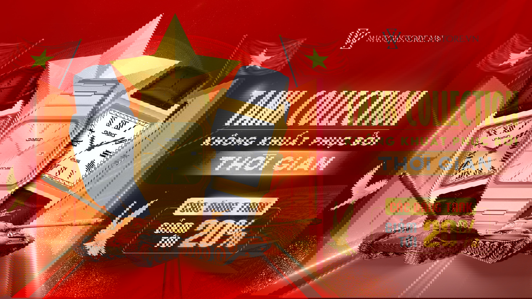 Đồng hồ dáng Tank 2 tank collection mobie