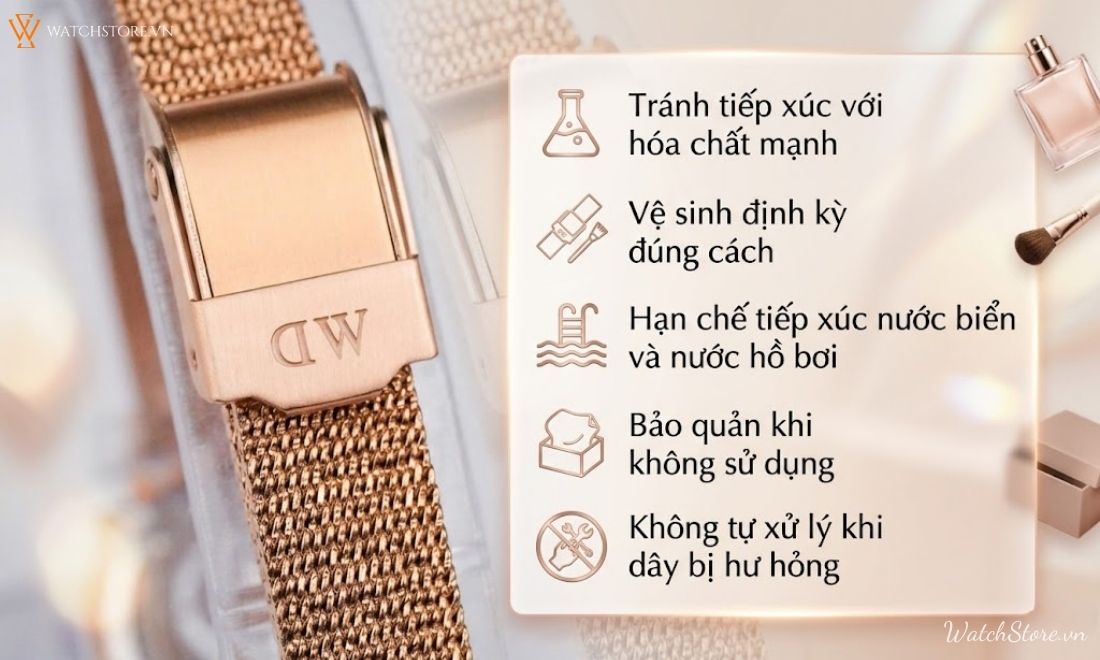 Hướng dẫn cách đeo đồng hồ Daniel Wellington DW dây kim loại 5 Hướng dẫn cách đeo đồng hồ Daniel Wellington DW dây kim loại - ảnh 5