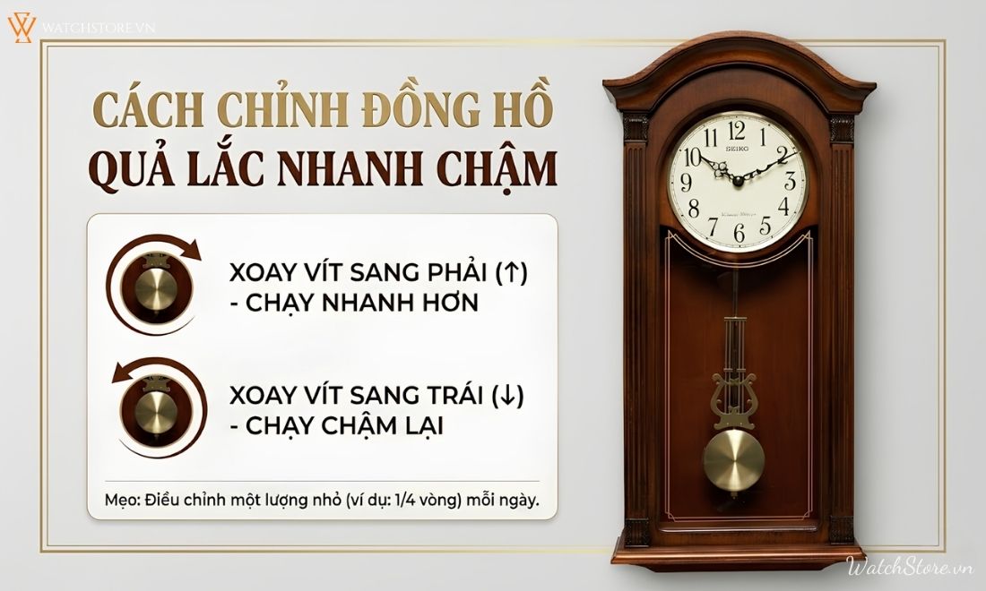 Cách chỉnh đồng hồ quả lắc nhanh chậm cho người mới bắt đầu - ảnh 1