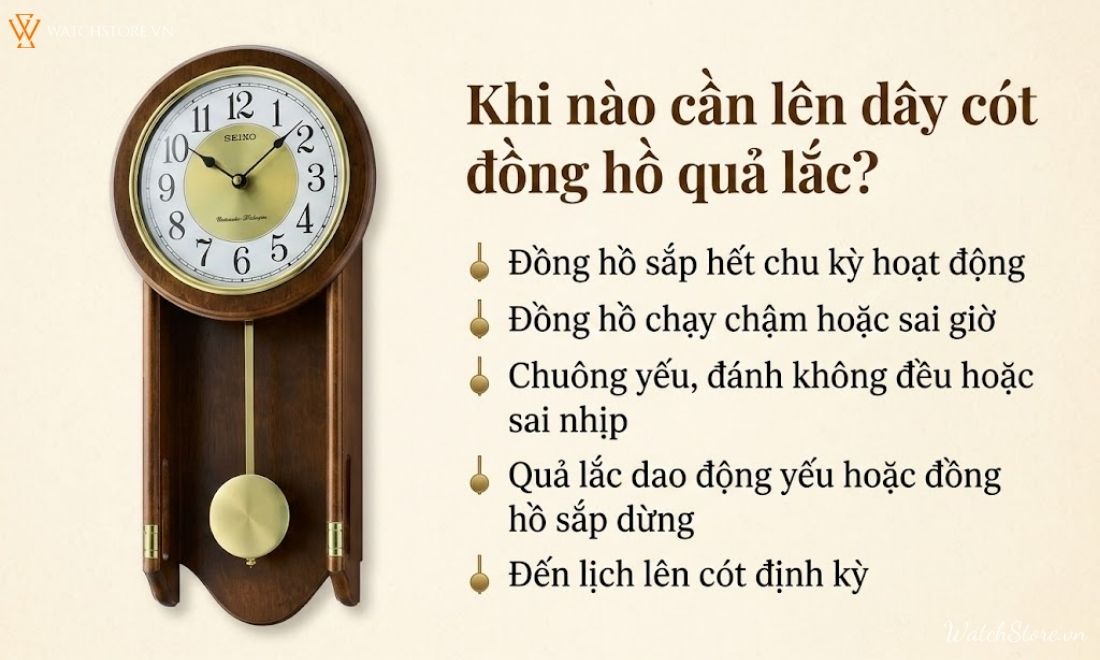 2 Cách Lên Dây Cót Đồng Hồ Quả Lắc Chuẩn, Đúng Kỹ Thuật 6 cach len day cot dong ho qua lac 6