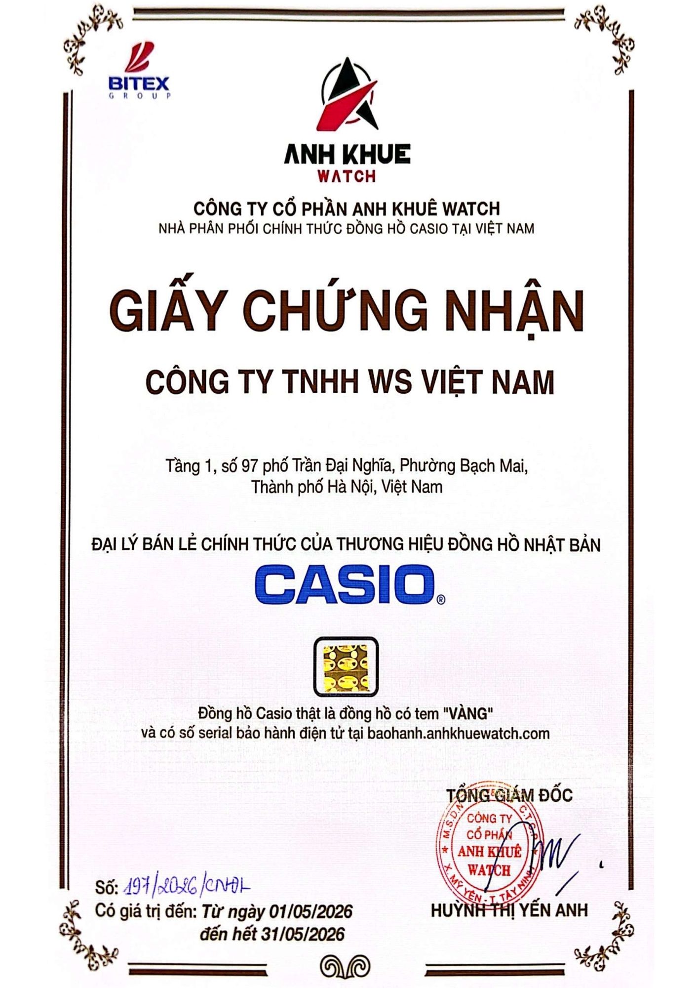 Đồng Hồ Nam 25 chung nhan dai ly casio watchstore anh khue 2026