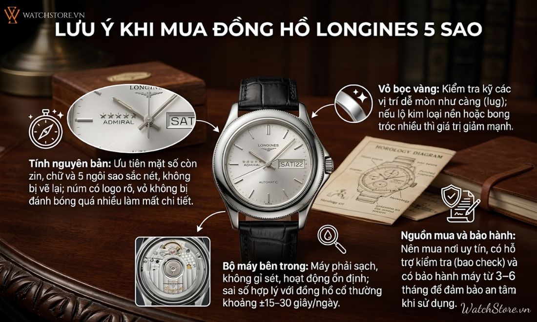Đồng hồ Longines 5 Sao Đô Đốc: Biểu tượng vintage thập niên 70-80 - ảnh 6
