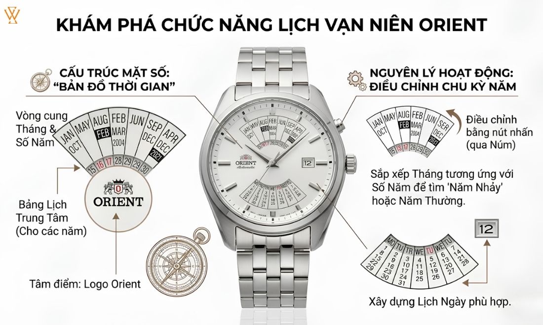 Tìm hiểu đồng hồ Orient lịch vạn niên & Top 6 mẫu nổi bật - ảnh 3