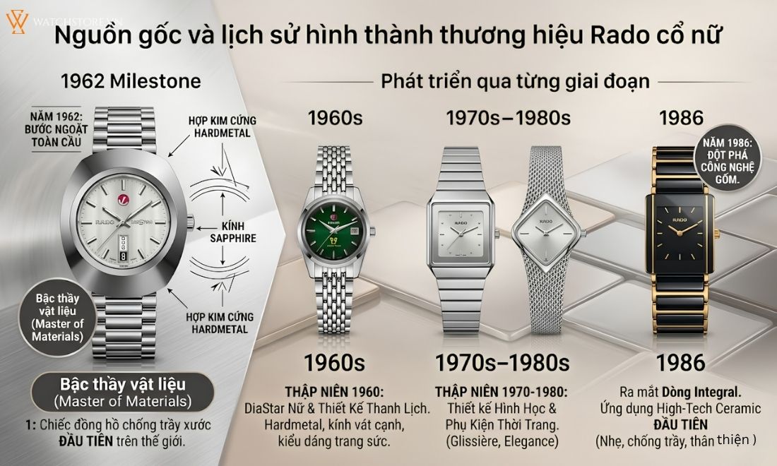 Đồng hồ Rado đời cũ nữ: Vì sao được săn đón qua nhiều thập kỷ? 2 dong ho rado doi cu nu 2