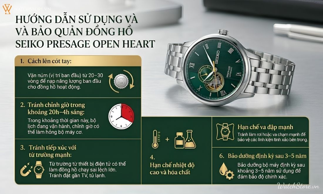 Đồng hồ Seiko Presage Open Heart: Vẻ đẹp lộ cơ đậm chất Nhật Bản 7 Đồng hồ Seiko Presage Open Heart: Vẻ đẹp lộ cơ đậm chất Nhật Bản - ảnh 7