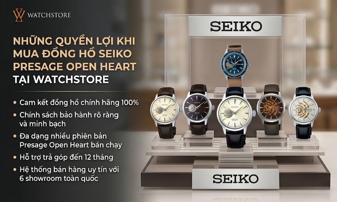 Đồng hồ Seiko Presage Open Heart: Vẻ đẹp lộ cơ đậm chất Nhật Bản 8 Đồng hồ Seiko Presage Open Heart: Vẻ đẹp lộ cơ đậm chất Nhật Bản - ảnh 8