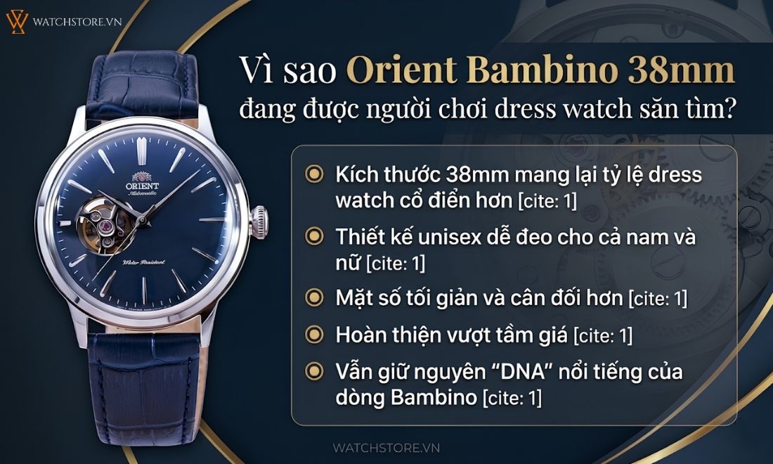 BST đồng hồ Orient Bambino 38mm - Kích thước dress watch lý tưởng 3 BST đồng hồ Orient Bambino 38mm - Kích thước dress watch lý tưởng - ảnh 3