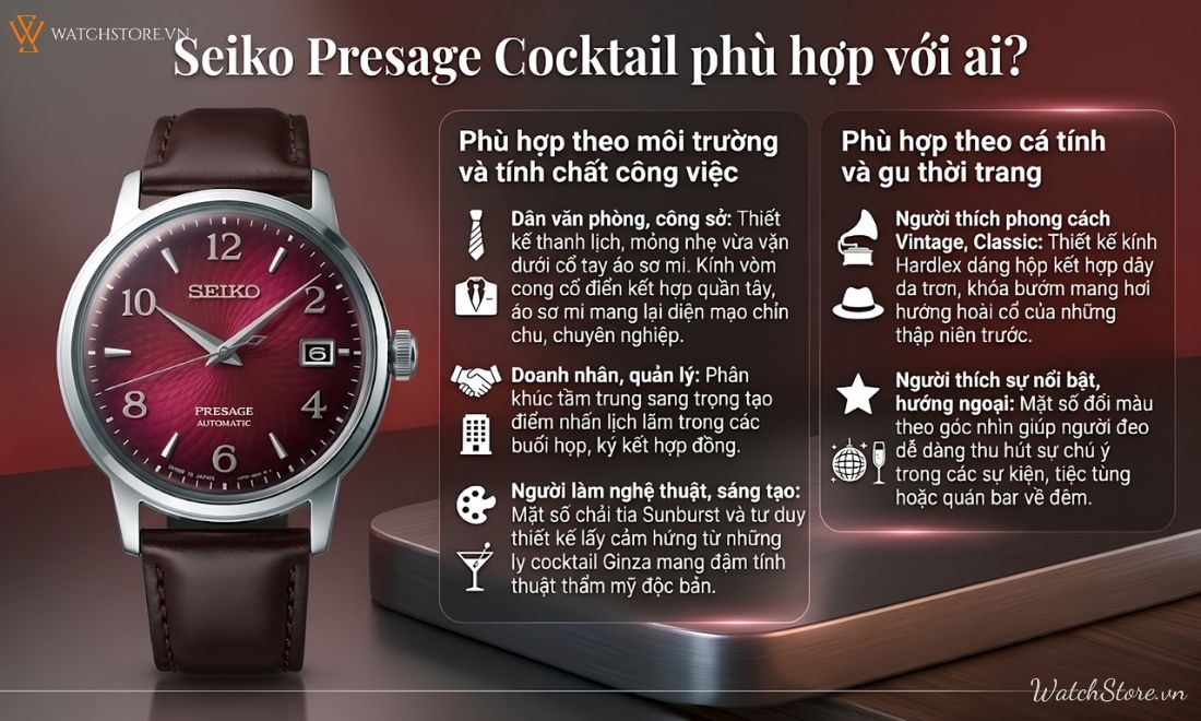 BST đồng hồ Seiko Presage Cocktail: Mặt dial cuốn hút chất Nhật 3 BST đồng hồ Seiko Presage Cocktail: Mặt dial cuốn hút chất Nhật - ảnh 3