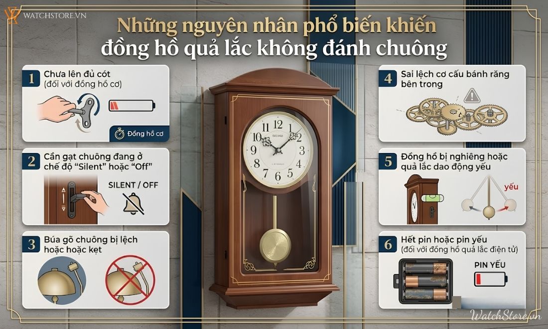 Tại sao đồng hồ quả lắc không đánh chuông? 90% gặp lỗi này - ảnh 2