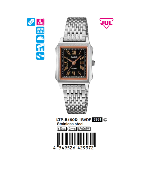 Casio Nữ LTP-B190D-1BVDF