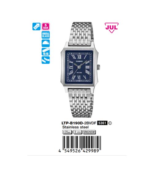 Casio Nữ LTP-B190D-2BVDF