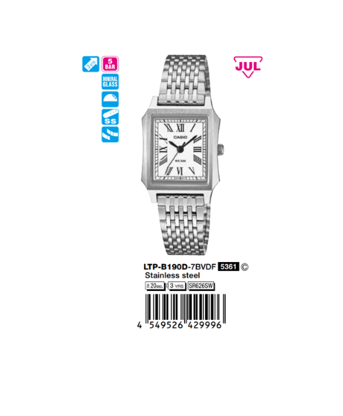 Casio Nữ LTP-B190D-7BVDF