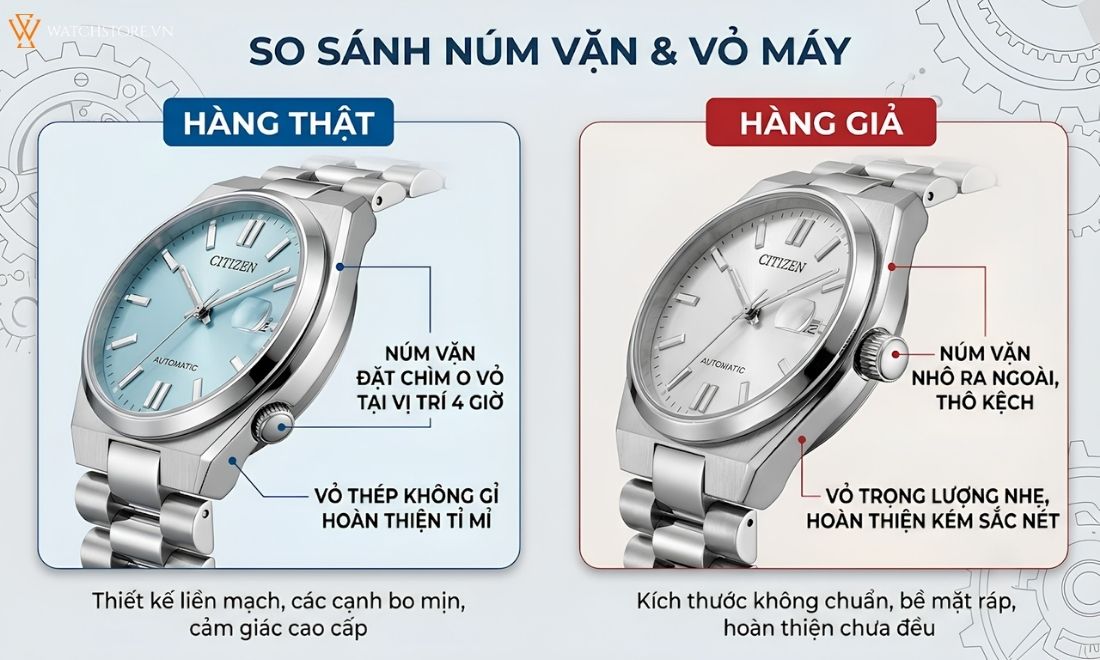 Citizen Tsuyosa Fake: 5 dấu hiệu nhận biết chính xác 100% - ảnh 4