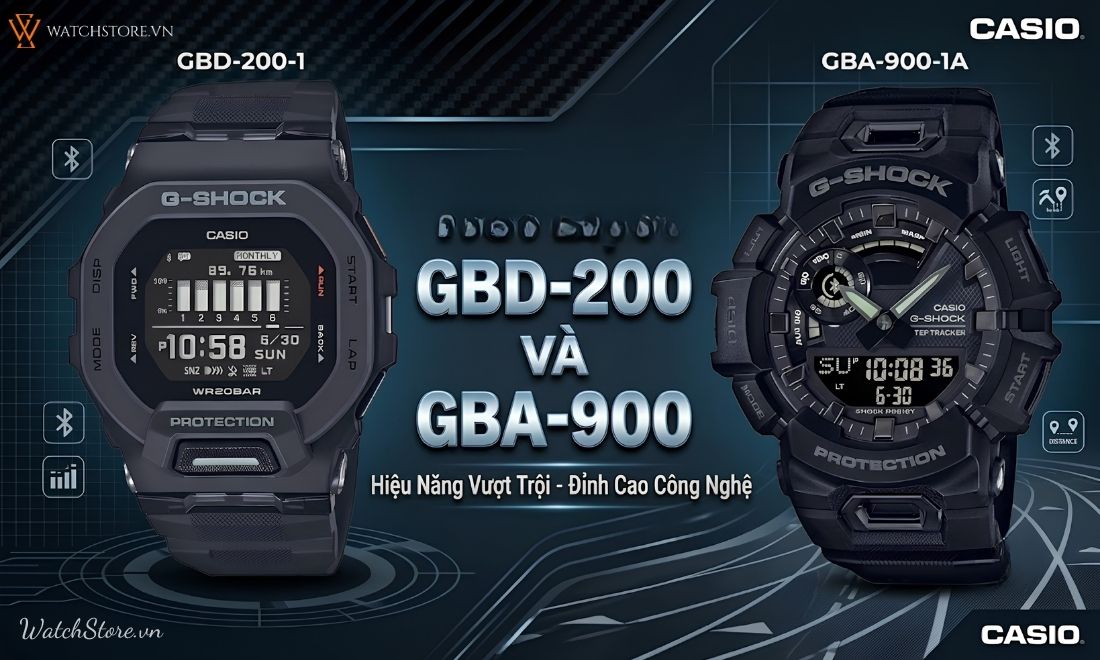 Đồng hồ G-Shock 5 GBD-200 và GBA-900 dòng thể thao