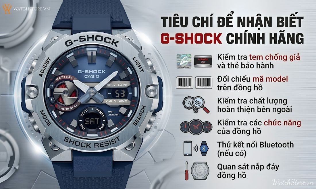 Đồng hồ G-Shock 10 cách nhận biết G-Shock chính hãng