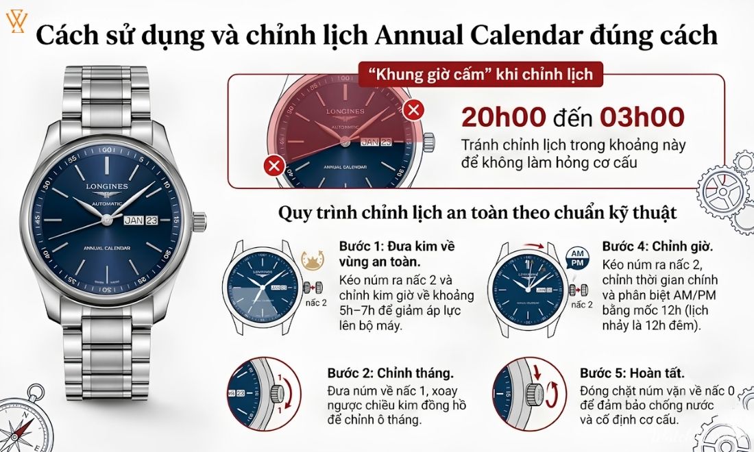 BST đồng hồ Longines Annual Calendar đẳng cấp, chính xác - ảnh 3