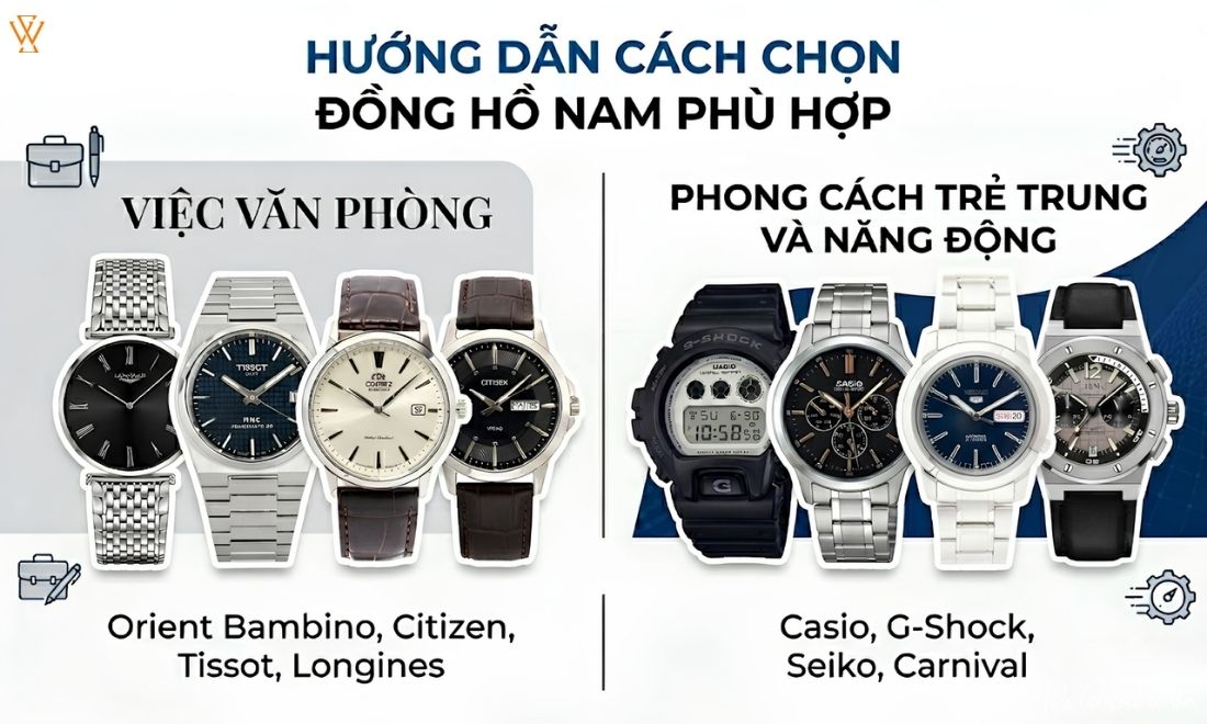 Đồng Hồ Nam 26 cách chọn đồng hồ nam phù hợp