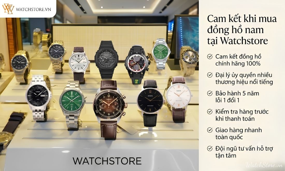 Đồng Hồ Nam 27 cam kết khi mua đồng hồ nam tại watchstore