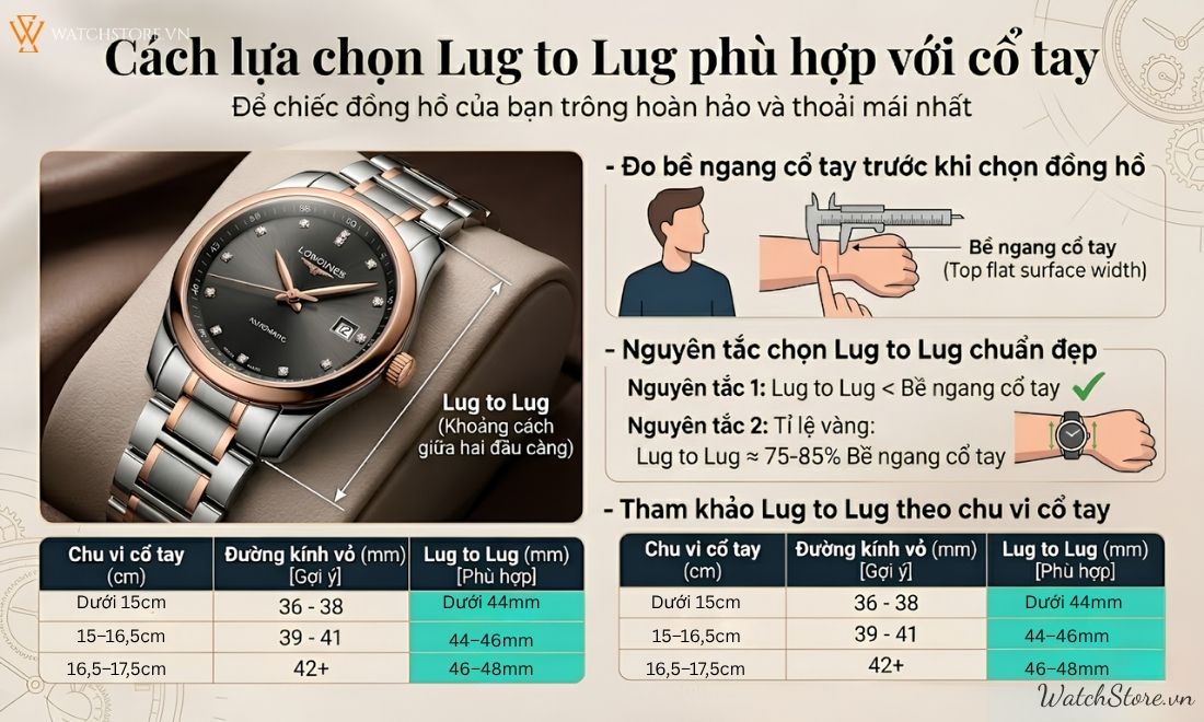 Lug to lug là gì? Thông số quyết định đồng hồ đeo đẹp hay không 3 Lug to lug là gì? Thông số quyết định đồng hồ đeo đẹp hay không - ảnh 3