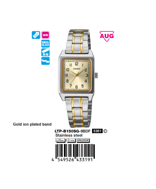 Casio Nữ LTP-B150SG-9BDF