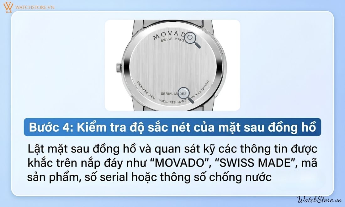 Cách check đồng hồ Movado chính hãng chỉ với 4 bước đơn giản 6 Cách check đồng hồ Movado chính hãng chỉ với 4 bước đơn giản - ảnh 6