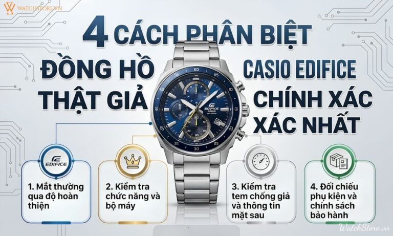 4 cách phân biệt đồng hồ Casio Edifice thật giả chính xác nhất