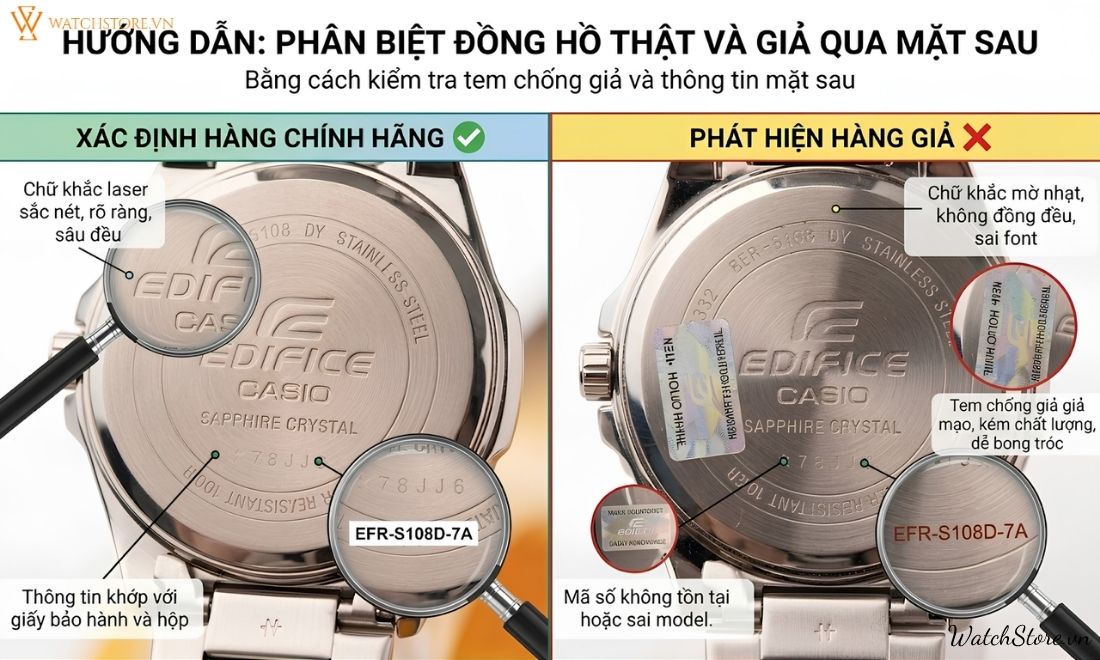 4 cách phân biệt đồng hồ Casio Edifice thật giả chính xác nhất 4 4 cách phân biệt đồng hồ Casio Edifice thật giả chính xác nhất - ảnh 4