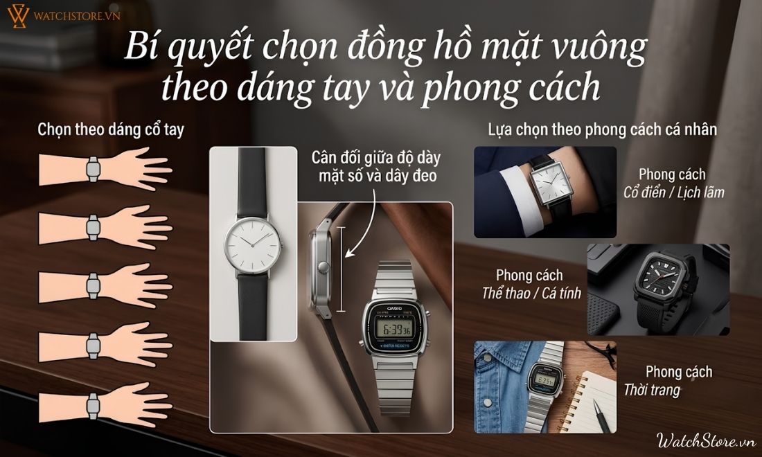 Cách tính size đồng hồ mặt vuông từ A-Z chuẩn theo phong cách 6 Cách tính size đồng hồ mặt vuông từ A-Z chuẩn theo phong cách - ảnh 6